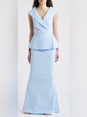 NEW CHIARA BONI LA PETITE ROBE  Moxelle Portrait Collar Gown
